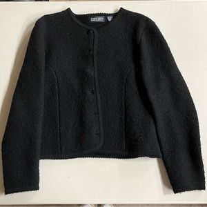 Cropped Lands’ End Wool Cardigan